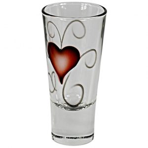 Snapsglas hjärta