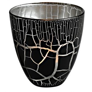 Croco Ljuslykta svart-silver