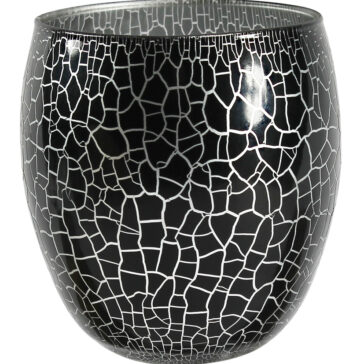 Ljuslykta Croco 10 cm svart-silver