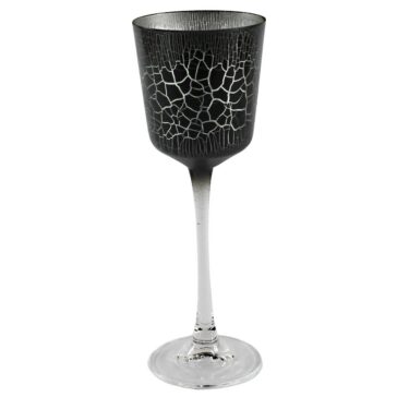 Croco Lykta på fot 22cm Svart/Silver